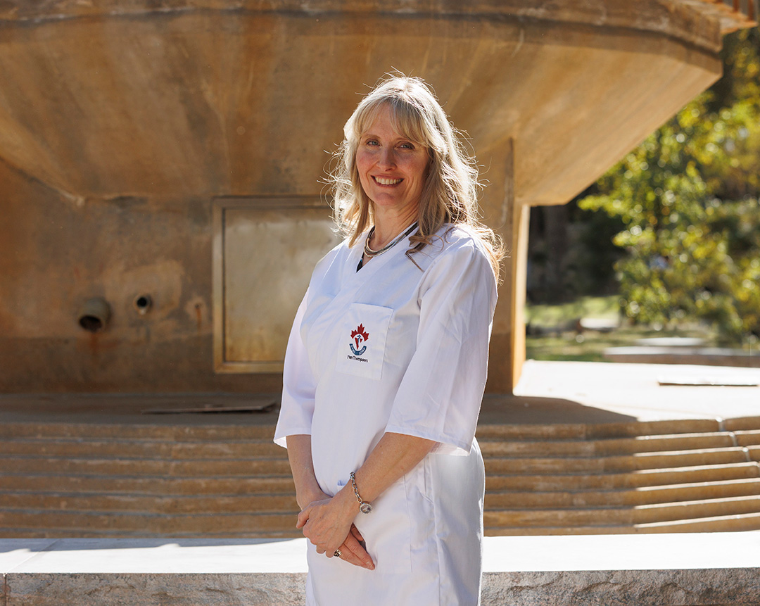 First-year veterinary student Pamela Thompson.