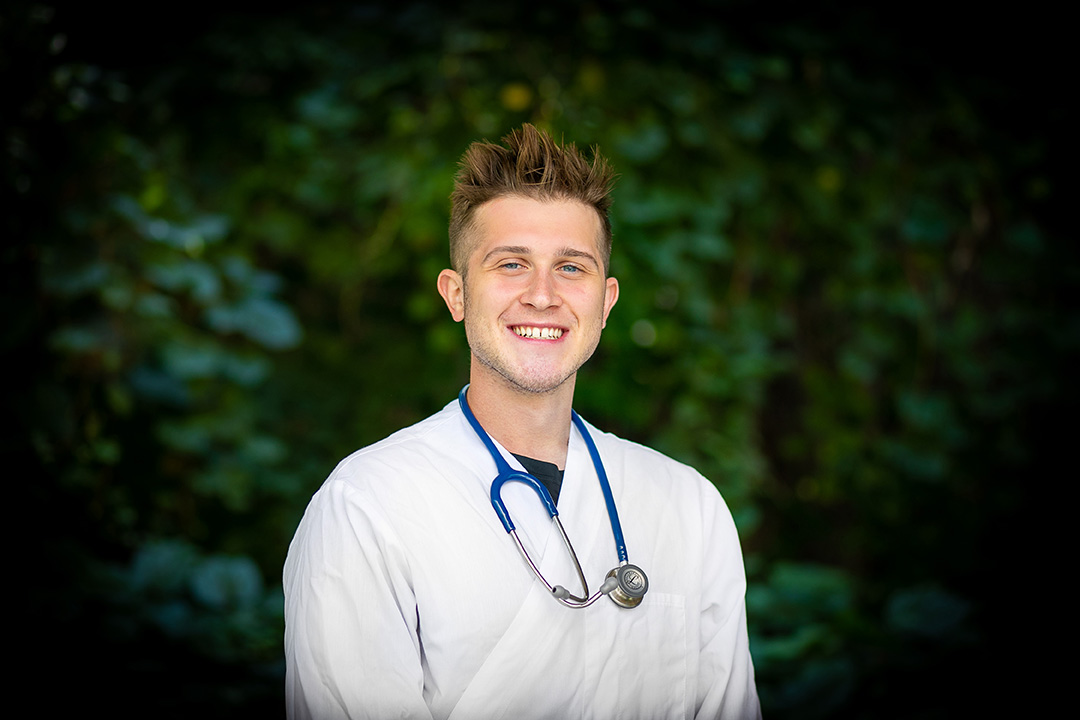 Joel Bilyk, a first-year veterinary student at the Western College of Veterinary Medicine (WCVM). Photo: Christina Weese. 