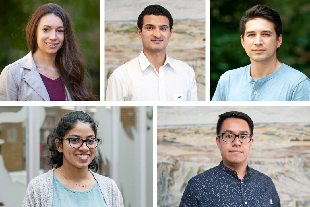 Dr. Jensen Cherewyk (PhD), Dr. Juan Camilo Parra Aguirre (PhD), Dr. Daniel Moreno Reyes (DVM, MSc), Dr. Hiruni Kathyana Deeyagahage (PhD) and Dr. Adrian Hernandez Ortiz (PhD). Photos: Christina Weese. 
